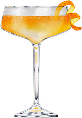 Sidecar Cocktail Illustration