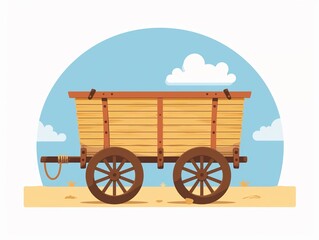 Rolling wagon, simple carriage, SVG, childhood adventure