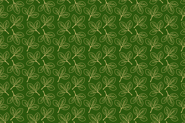 Hand drawn floral pattern vector design. Simple ornament with plant and leaf.