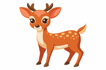 Adorable Cartoon Fawn with Spots and Large Eyes