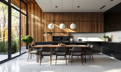 modern kitchen interior with kitchen