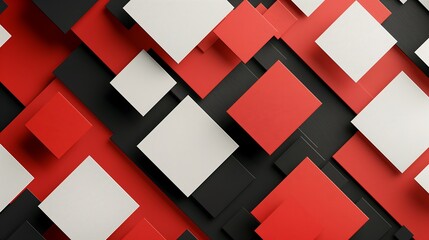 Background, geometric shapes, black and white and red, abstract various shapes.