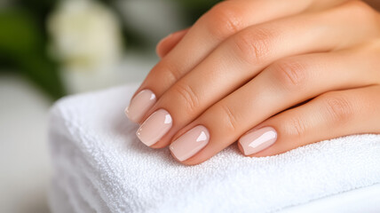 A passenger getting a manicure at an airport nail salon with a relaxing ambiance and professional service 