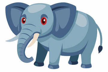 Fototapeta premium Cartoon Illustration of a Blue Elephant with Red Eyes