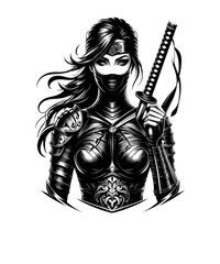 Fototapeta premium Samurai Ninja Woman