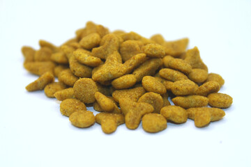 photo of cat food on a white background