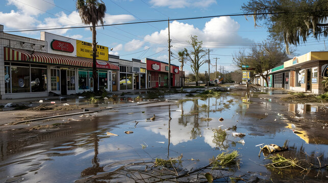The aftermath of a natural disaster crippling local businesses