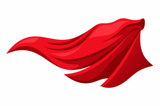 Flying 3d red fabric cloth vector illustration 
