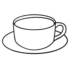 Line art cup of coffee