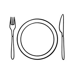 Line art dish icon