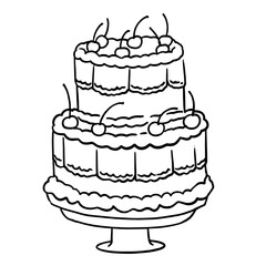 Line art wedding cake