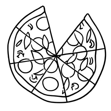 recommend clip art: Line art pizza 