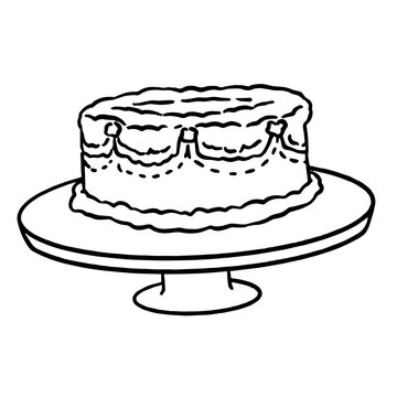 recommend clip art: Line art wedding cake