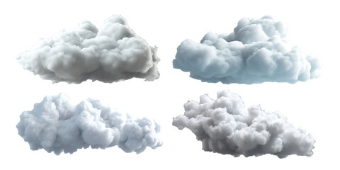 Fototapeta premium Collection of clouds on transparent background