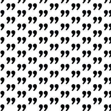 Quote pattern on white background . Commas pattern . Quote background . Vector illustration