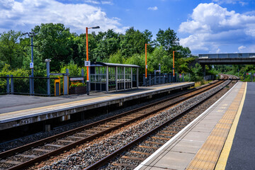Naklejka premium British Railways network rail passenger commuter suburban rural railway station England UK