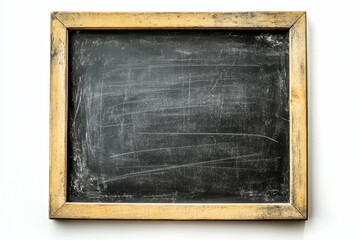 Isolated on transparent background, male hands holding an empty blackboard or chalkboard