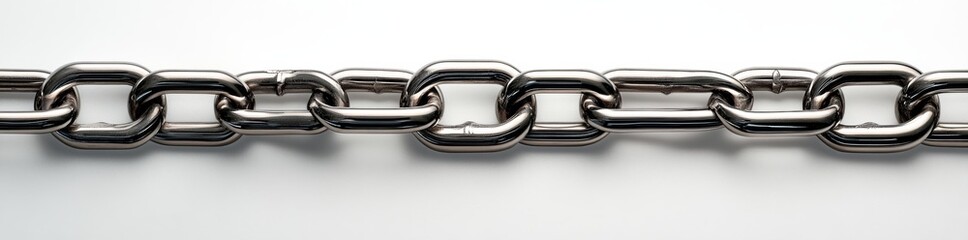 Obraz premium On transparent background, a metal chain with silver links can be seen
