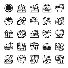 Set of 45 outline icons related to football, soccer. Linear icon collection. Editable stroke. Vector illustration