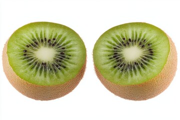 Fototapeta premium On a transparent background, a slice of kiwi fruit is isolated