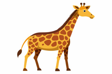 Fototapeta premium Cartoon Giraffe with Brown Spots and a Long Neck