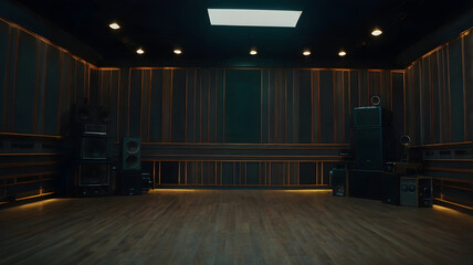 interior of a music studio room with soundbars