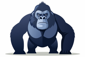 Naklejka premium A Cartoon Illustration of a Large, Powerful Gorilla