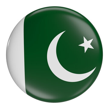 Pakistan round flag icon with transparent background