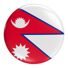 Nepal round flag icon with transparent background