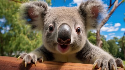 Obraz premium Happy koala pleased to welcome you.