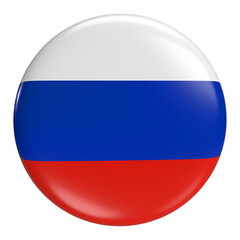 Russia round flag icon with transparent background