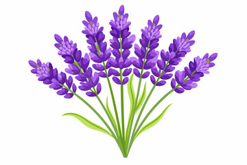 Obraz premium A Bouquet of Purple Lavender Flowers with Green Stems and Leaves