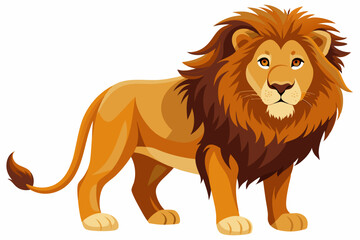 Obraz premium A Standing Lion with a Long Mane and a Powerful Stance