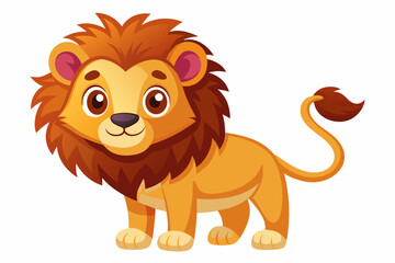 A Cute Cartoon Lion with a Friendly Smile