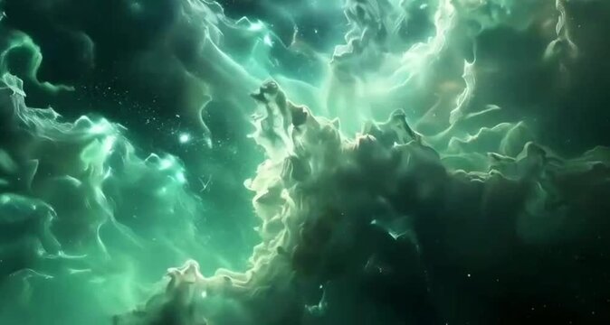 The Blue Green Nebula space scene.