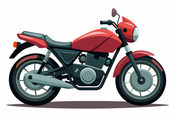 Obraz premium Red and Black Motorcycle with Chrome Engine