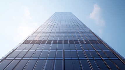 Fototapeta premium A minimalist skyscraper with clean lines and a sleek metallic finish