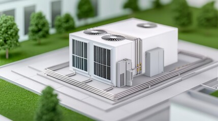 3D model of an integrated HVAC system