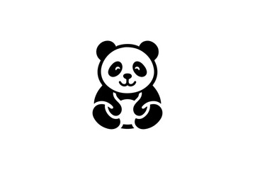 Panda silhouette vector illustration.