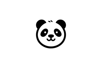 Panda head silhouette vector illustration.