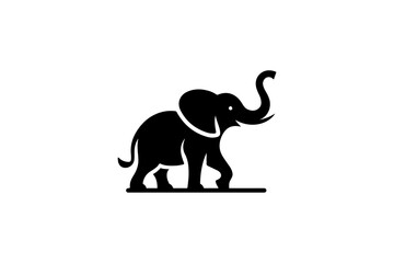 Obraz premium Elephant silhouette vector illustration.