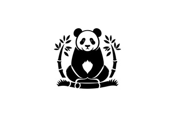 Panda silhouette vector illustration.