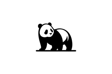 Panda silhouette vector illustration.