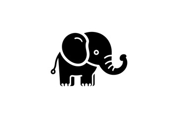 Elephant silhouette vector illustration.