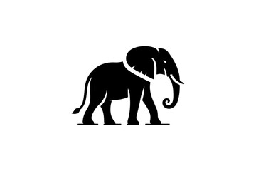 Obraz premium Elephant silhouette vector illustration.