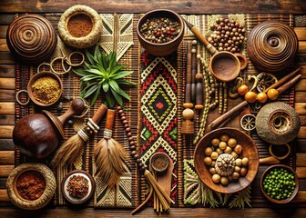 Fototapeta premium Tribal Awakening: Raw, Organic, Ritualistic, Brown, Earthly