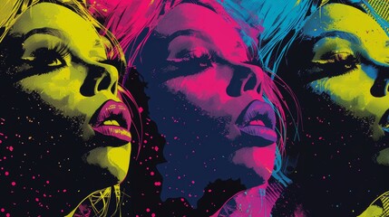 Naklejka premium Drag Queens Performing Vibrantly at a Pride Event in Pop Art Style