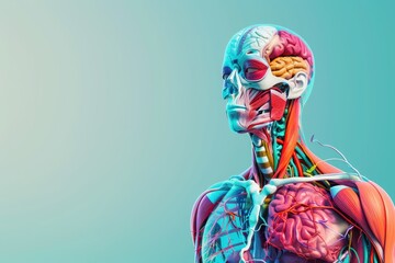 Fototapeta premium A man's body is shown in a very detailed and colorful way