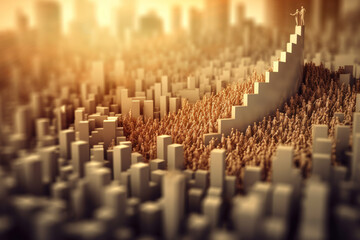 Fototapeta premium generated illustration of group of small figurines stand closely together, creating a sense of community and unity among them