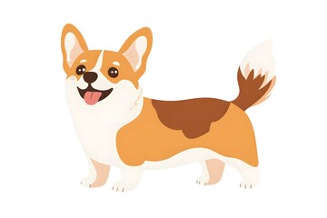 Corgi dog illustration, vector